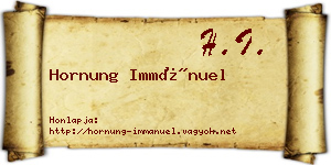 Hornung Immánuel névjegykártya